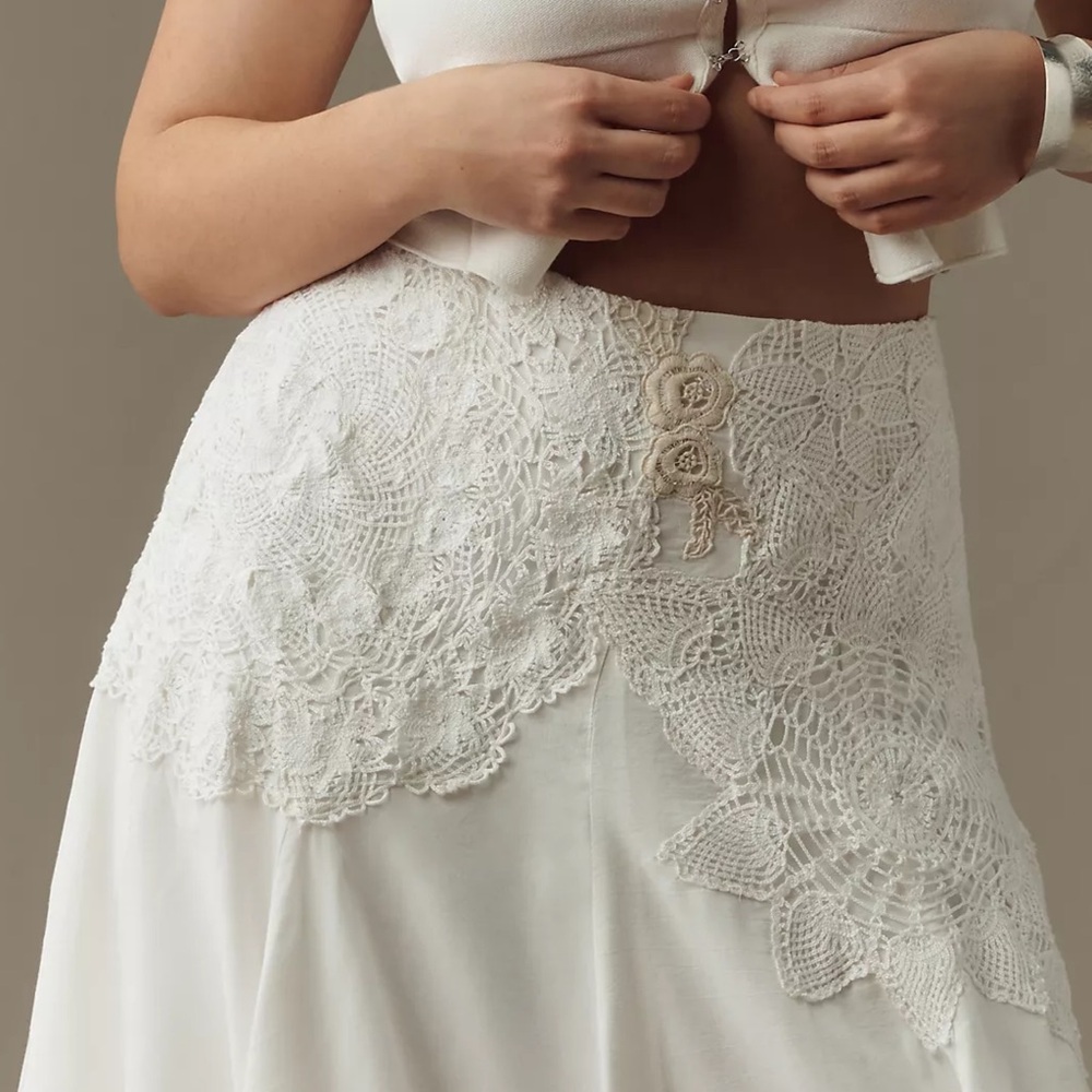 By Anthropologie Crafted Crochet Midi Skirt - Picture 5 of 8